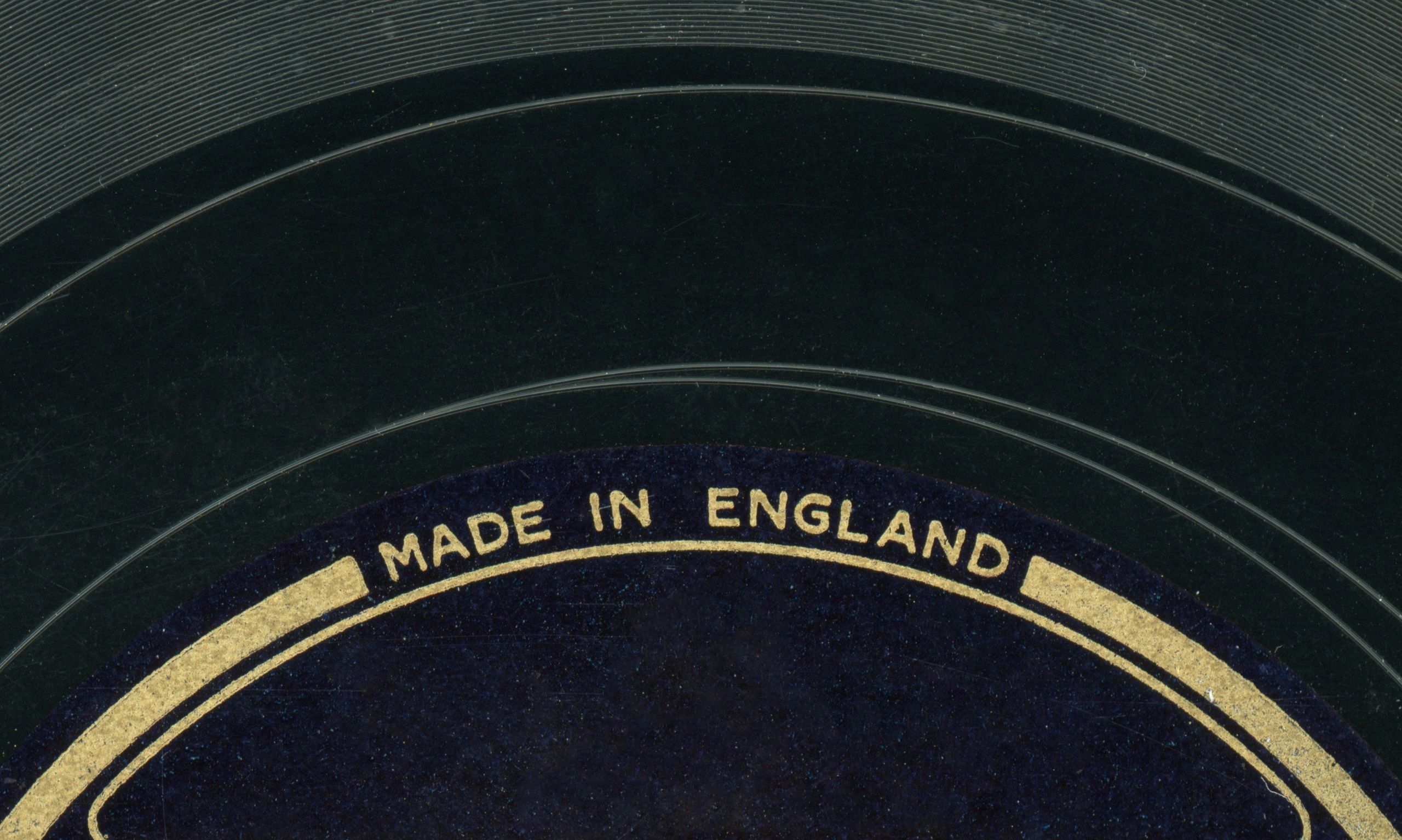 A top view of 'MADE IN ENGLAND' written